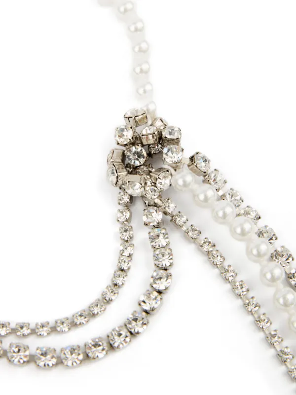 MM6 Maison Margiela Crystal Necklace | Silver | FARFETCH