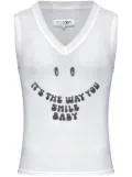 MM6 Maison Margiela printed tank top - White