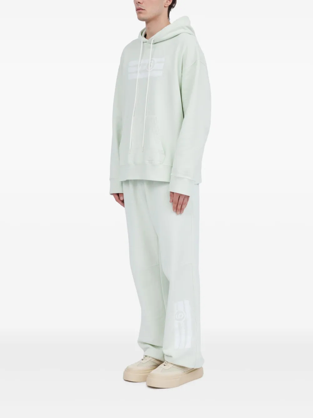 MM6 Maison Margiela Hoodie met getallen Groen