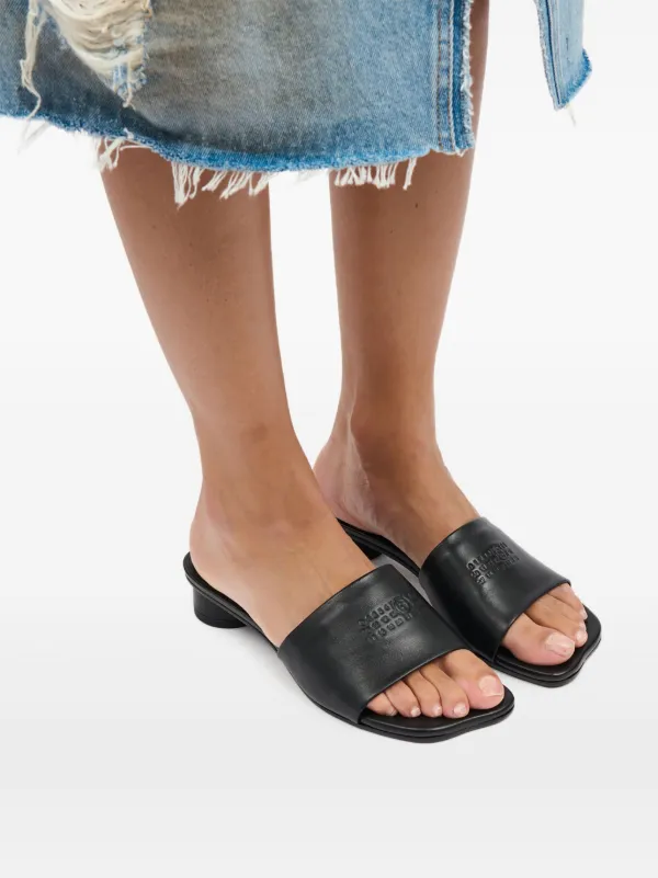 MM6 Maison Margiela numbers-motif Sandals | Black | FARFETCH