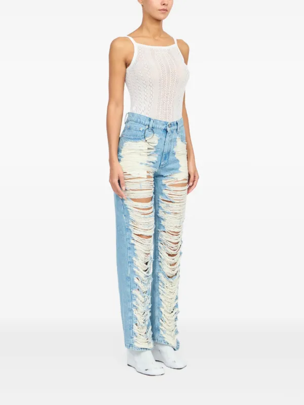 MM6 Maison Margiela Ripped Jeans | Blue | FARFETCH
