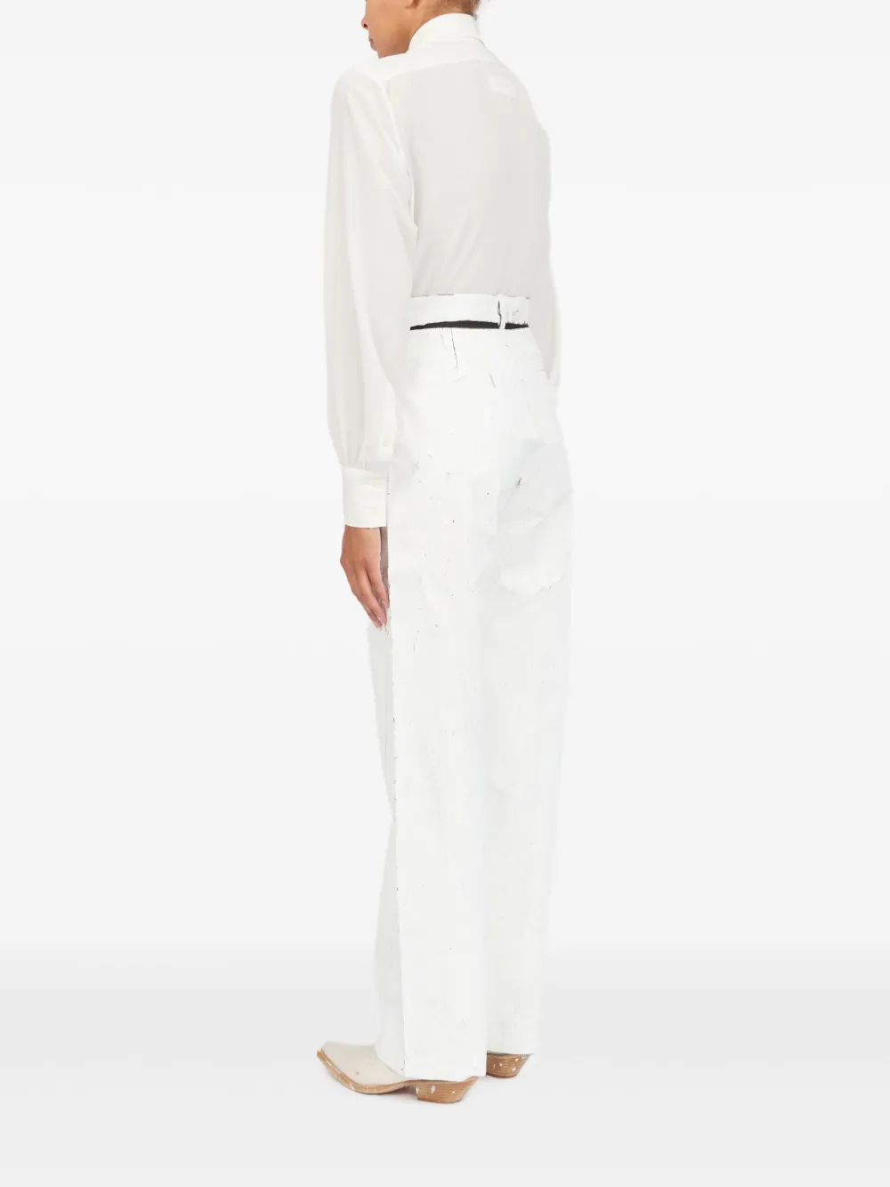 MM6 Maison Margiela Gecoate broek Wit