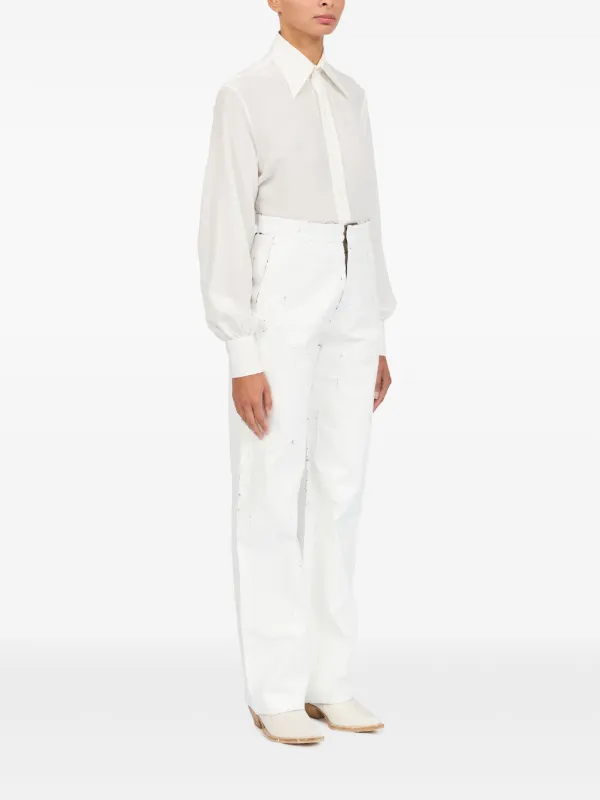 MM6 Maison Margiela コーティング パンツ | ホワイト | FARFETCH JP