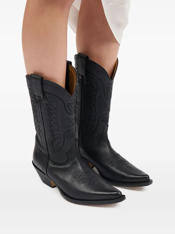 【全品送料無料】 MM6 Maison Margiela パネル ウエスタンブーツ | ブラック 靴