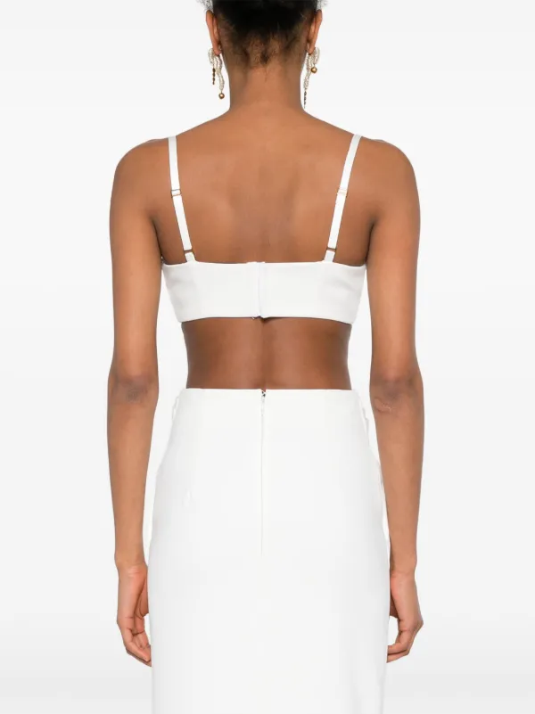 Elisabetta Franchi Haut En Crêpe à Nœud Satiné Blanc FARFETCH MA