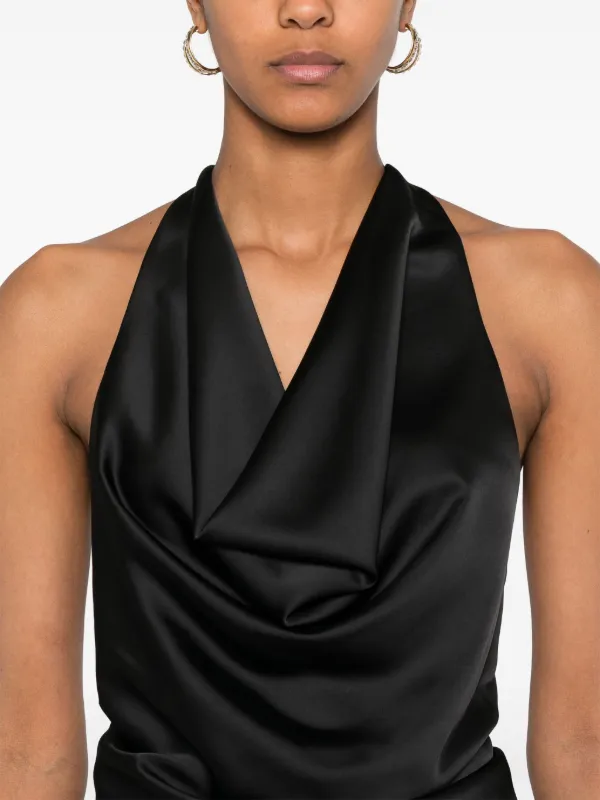 ワンピース THE ANDAMANE SS25 VENERE MINI DRESS (T170114ATJP073 999) Oleandra Turtleneck Draped Mini Dress Black - The Andamane