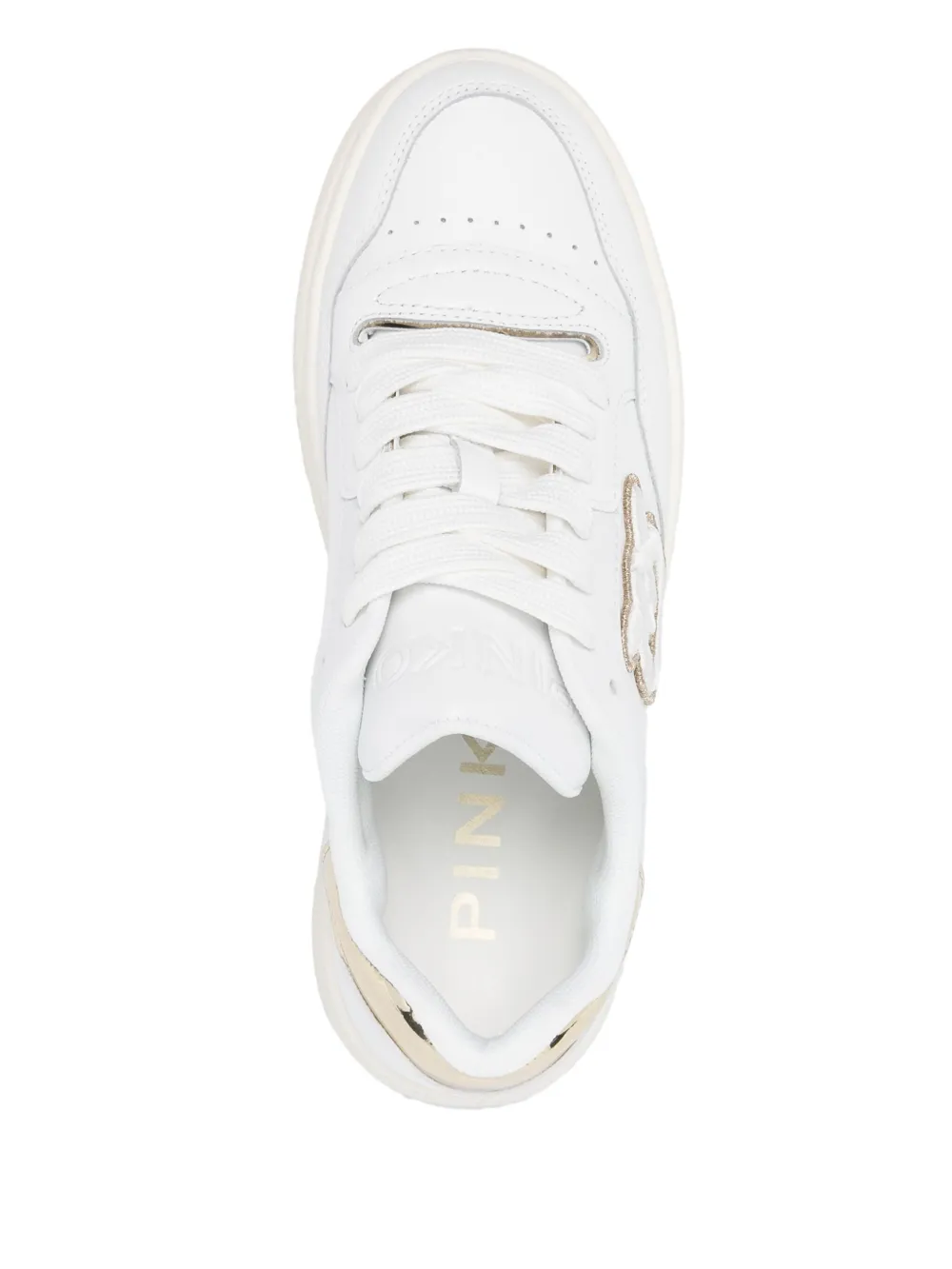 PINKO Leren sneakers met geborduurd logo Wit