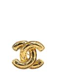 CHANEL Pre-Owned 1970-1980 Gold Plated CC Quilted Brooch costume brooch