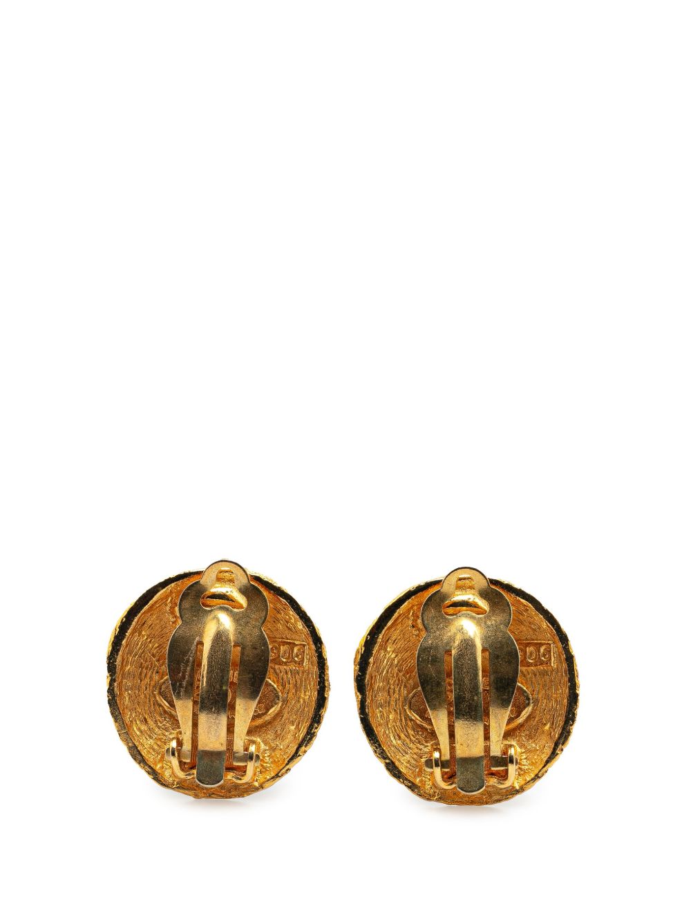 CHANEL Pre-Owned 1980-1990 Gold Plated CC Clip On Earrings costume earrings - Goud