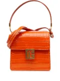 Balmain Pre-Owned 2010-2024 Embossed Calfskin Ely satchel - Orange
