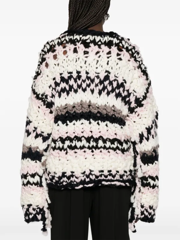 GANNI hand-knit Sweater White FARFETCH JO