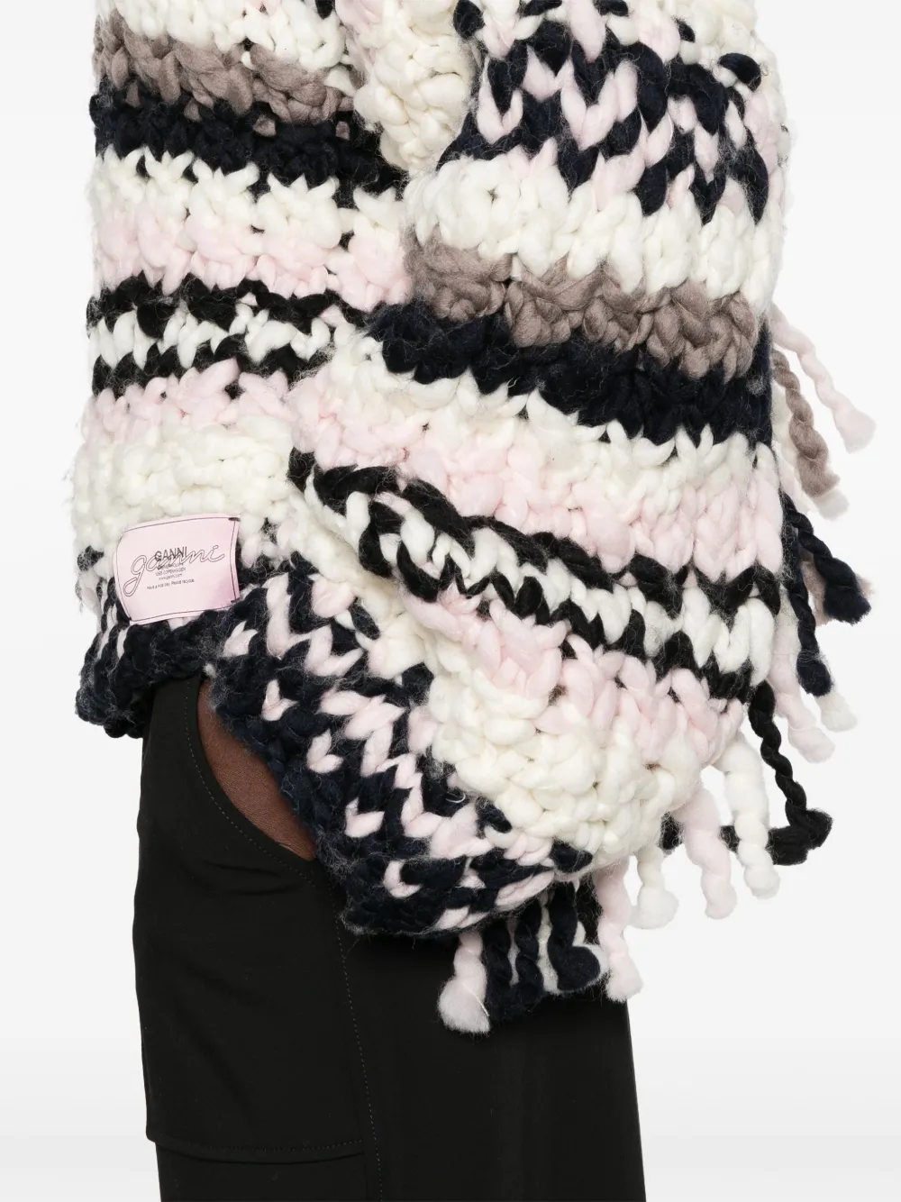 Shop Ganni Hand-knit Sweater In White