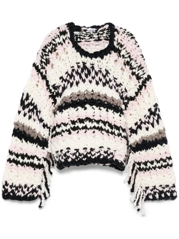 GANNI hand-knit Sweater | White | FARFETCH