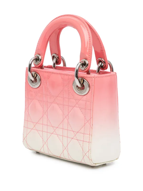 美品・ヴィンテージ【Dior】2016 パテント サッチェルバッグ Christian Dior Pre-Owned 2016 パテント カナージュ レディ