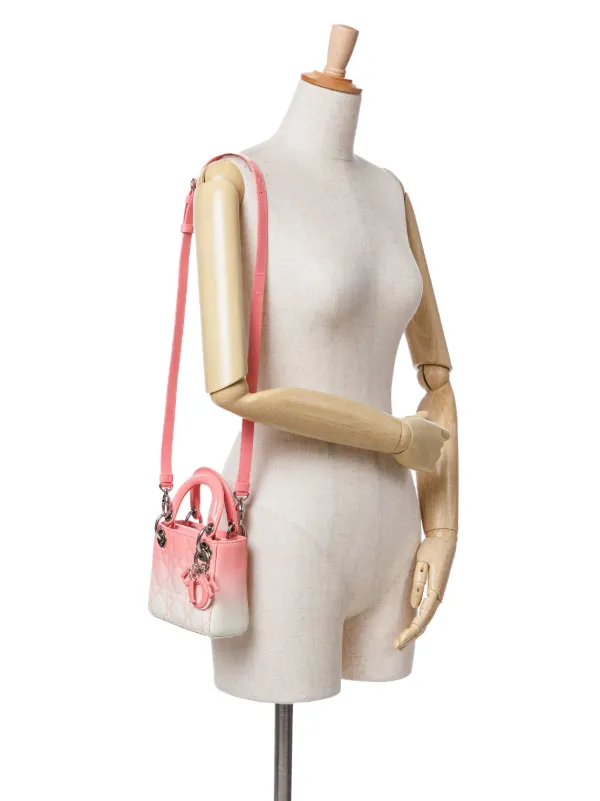 美品・ヴィンテージ【Dior】2016 パテント サッチェルバッグ Christian Dior Pre-Owned 2016 マイクロ オンブレ パテント