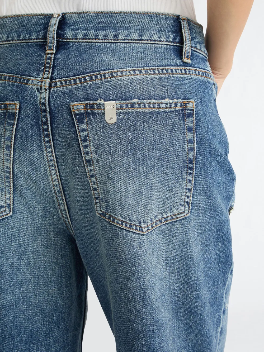 LIU JO Straight jeans met stras Blauw