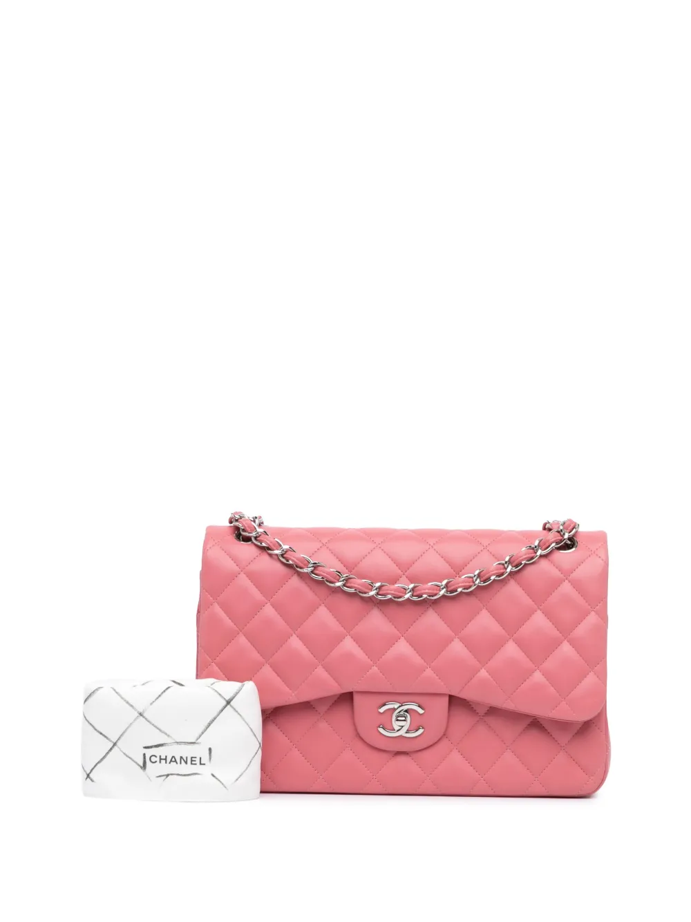 CHANEL Pre-Owned 2013-2014 Jumbo Classic Lambskin Double Flap shoulder bag - Roze