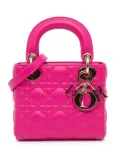 Christian Dior Pre-Owned 2013 Mini Lambskin Cannage Lady Dior satchel - Pink