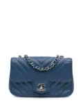 CHANEL Pre-Owned 2018 Mini Rectangular Classic Chevron Caviar Single Flap crossbody bag - Blue