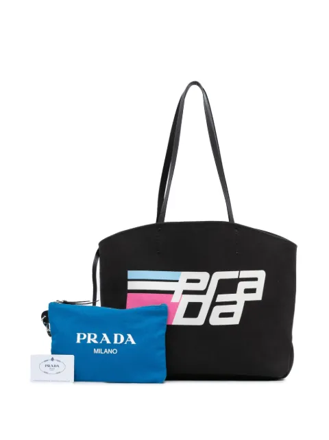 Prada Pre-Owned 2000-2024 Canapa Racing Logo Shopping tote bag U88NSQAD7V2TL865 - 1