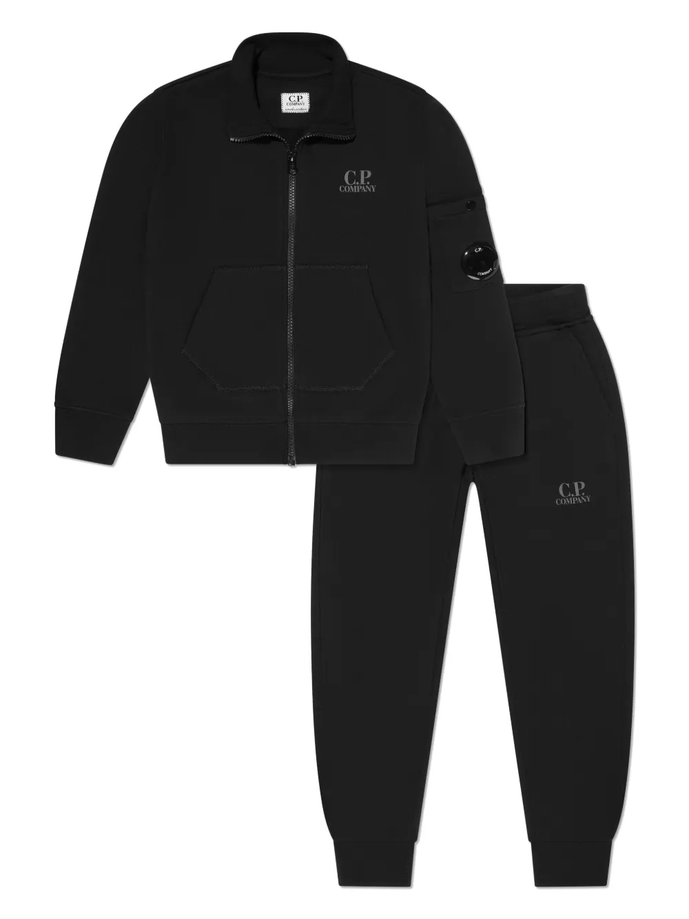 C.P. Company Kids Lens-detail tracksuit set Zwart