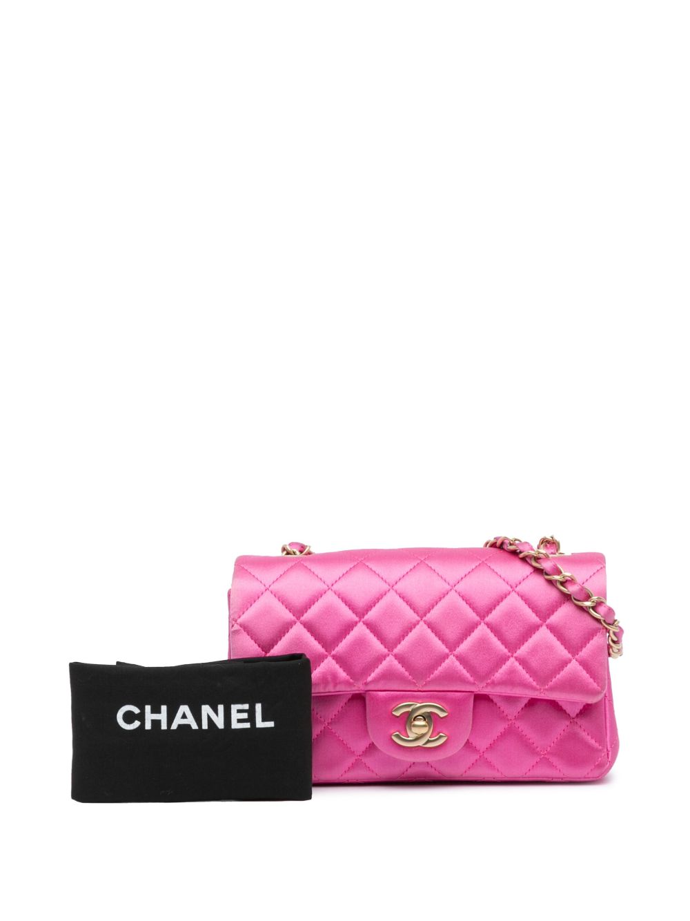 CHANEL Pre-Owned 2012-2013 Mini Rectangular Classic Satin Single Flap crossbody bag - Roze