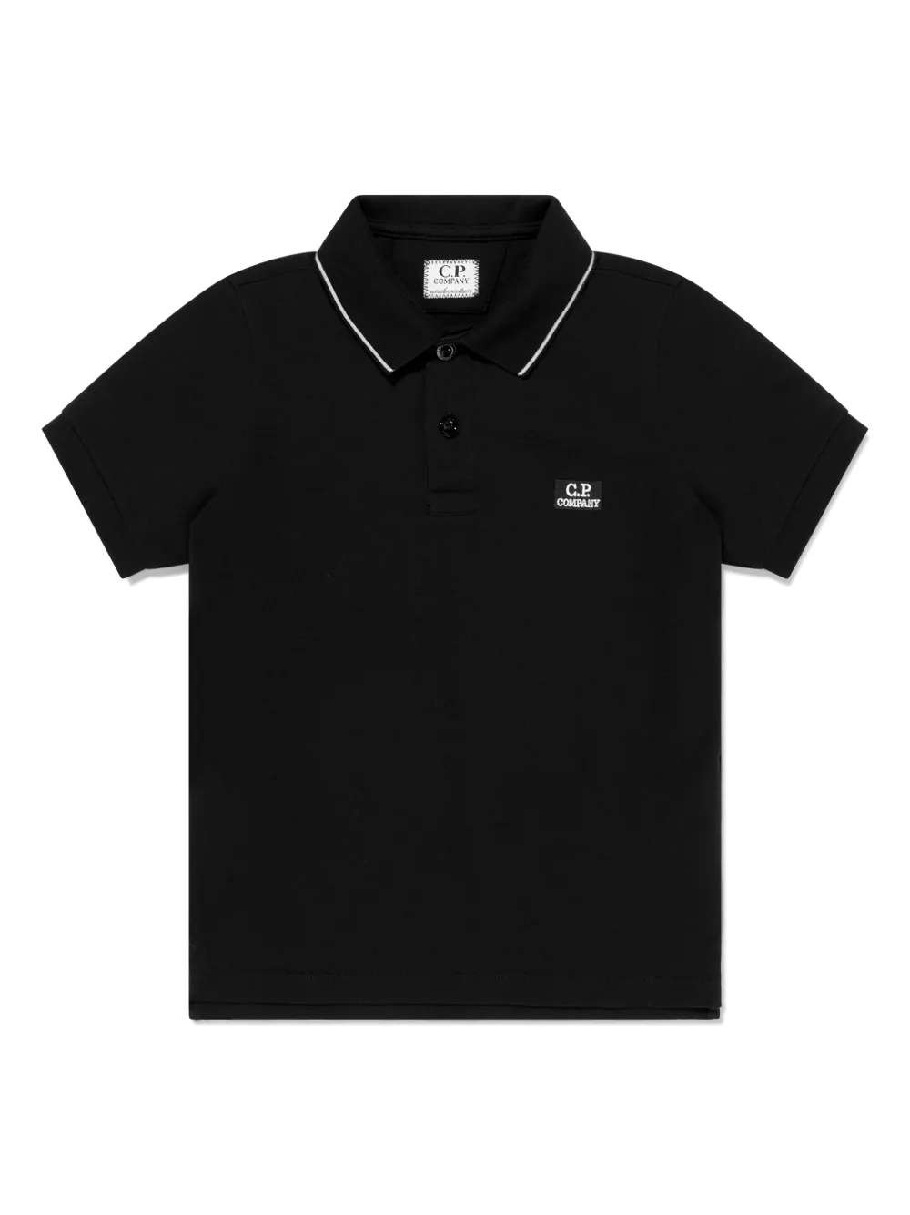 C.P. Company Kids Poloshirt met geborduurd logo Zwart