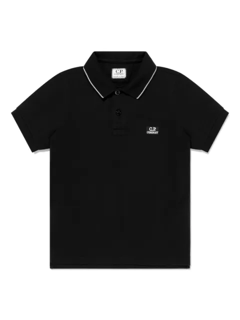 C.P. Company Kids Camisa polo com logo bordado