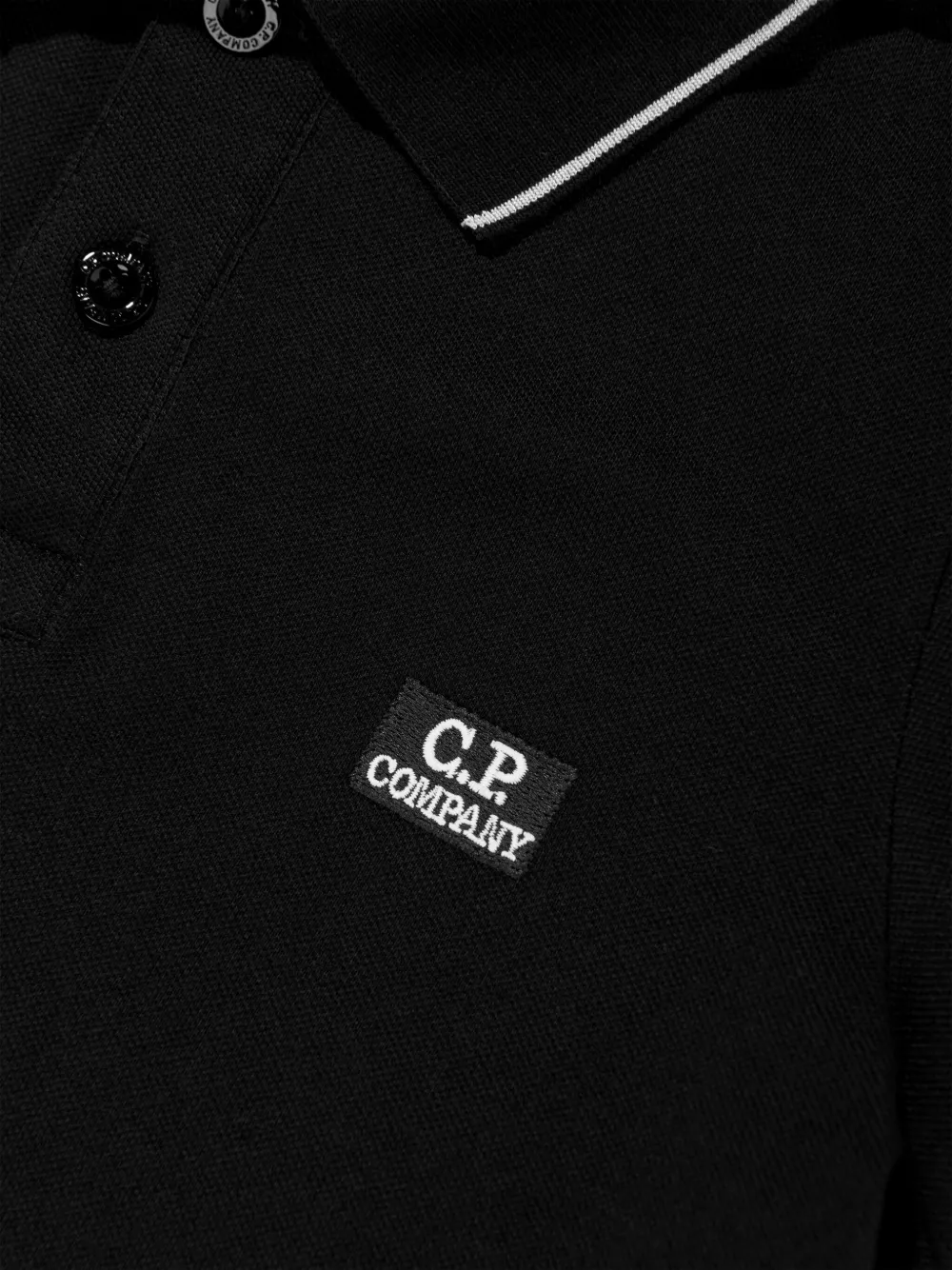 C.P. Company Kids Poloshirt met geborduurd logo Zwart