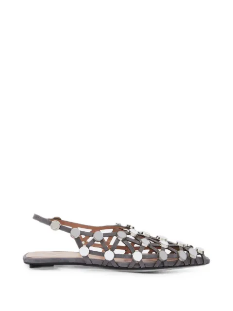 The Attico Grid mirror-embellished suede pumps