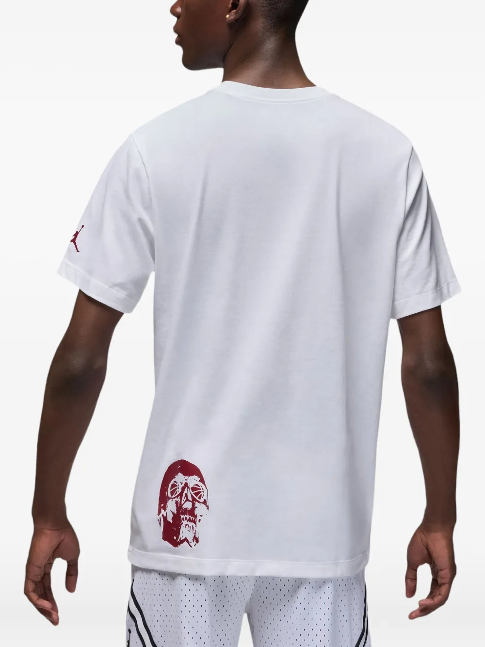 Jordan Flight T-shirt met doodskopprint - Wit