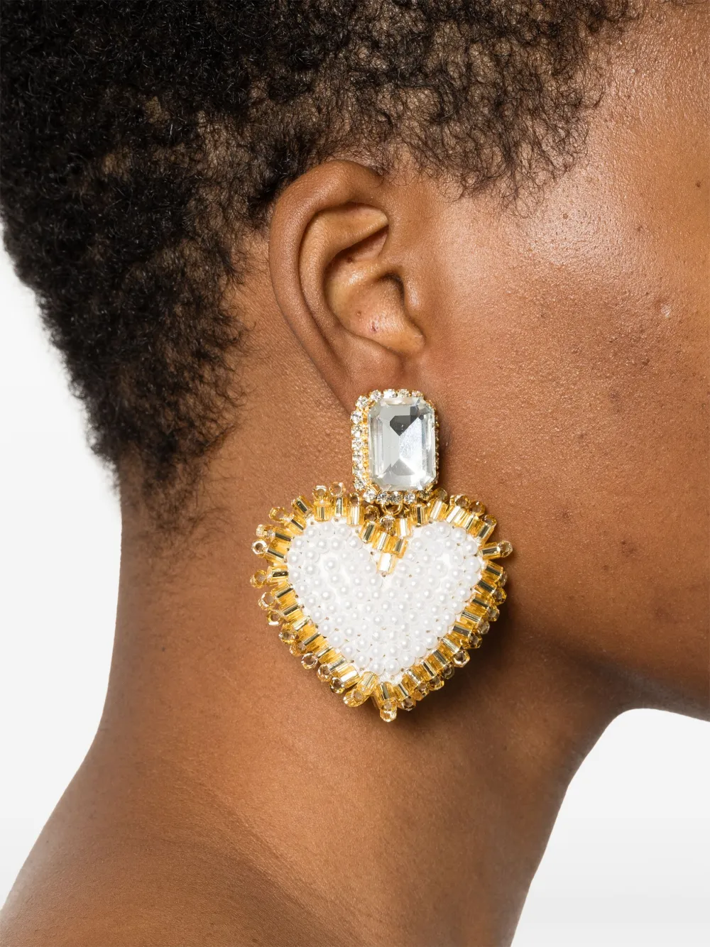 Vanina Love Letter clip-on earrings - Goud