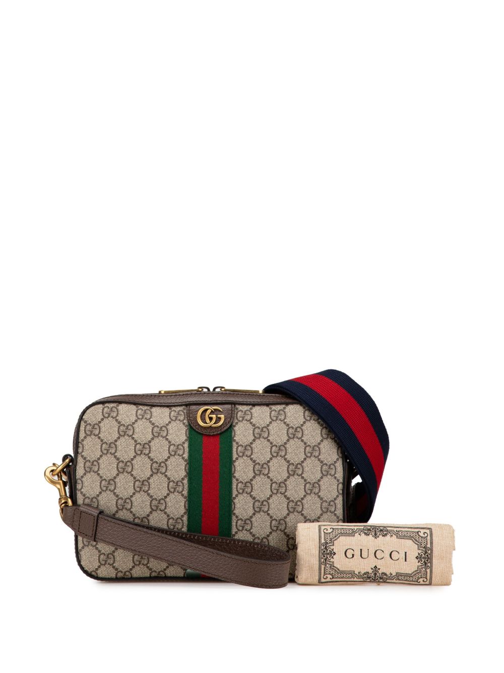 Gucci Pre-Owned 2016-2024 Small GG Supreme Web Ophidia crossbody bag - Bruin