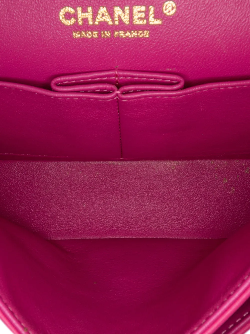 Pre-owned Chanel 2015-2016 Medium Classic Chevron Lambskin Double Flap Shoulder Bag In Pink