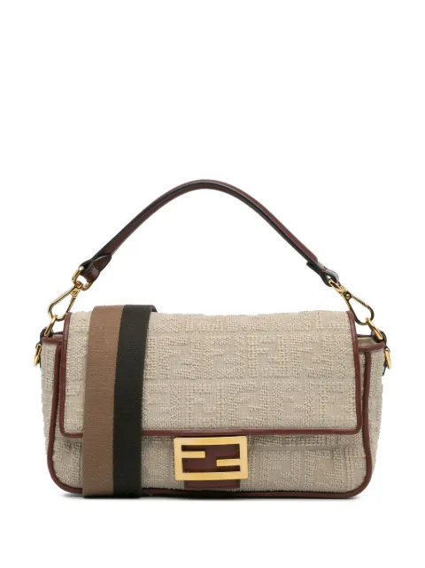 Fendi Pre-Owned 2010-2024 Zucca Embroidered Canvas Baguette satchel