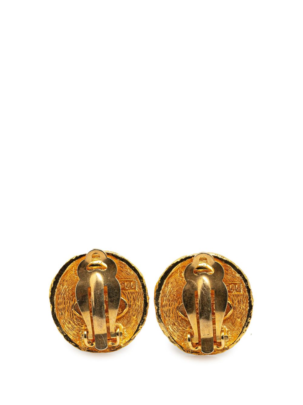 CHANEL Pre-Owned 1980-1990 Gold Plated CC Clip On Earrings costume earrings - Goud