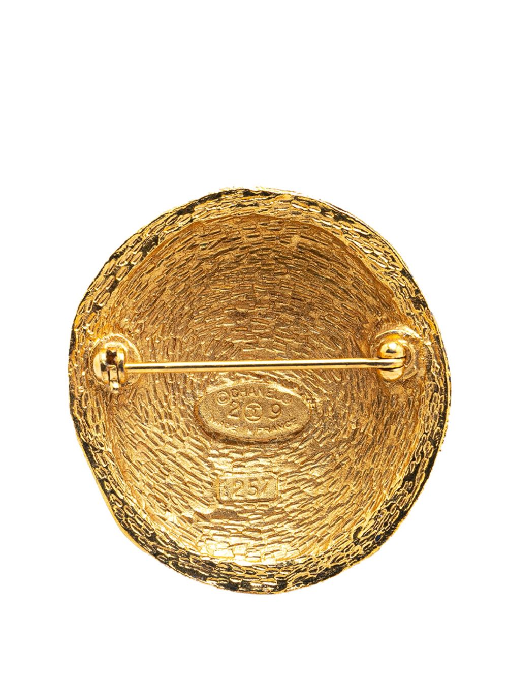 CHANEL Pre-Owned 20th Century Gold Plated CC Round Brooch costume brooch - Goud