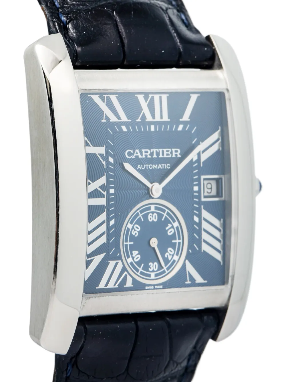 Pre-owned Cartier Tank Mc 34mm In Blue