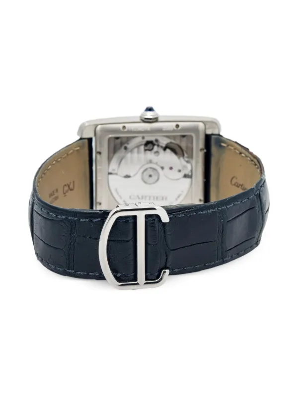 Cartier pre-owned Tank MC 34mm Blue FARFETCH IN