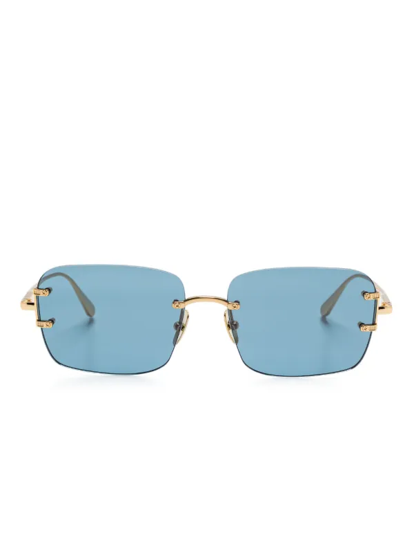 Linda Farrow Sasha Sunglasses in Gold