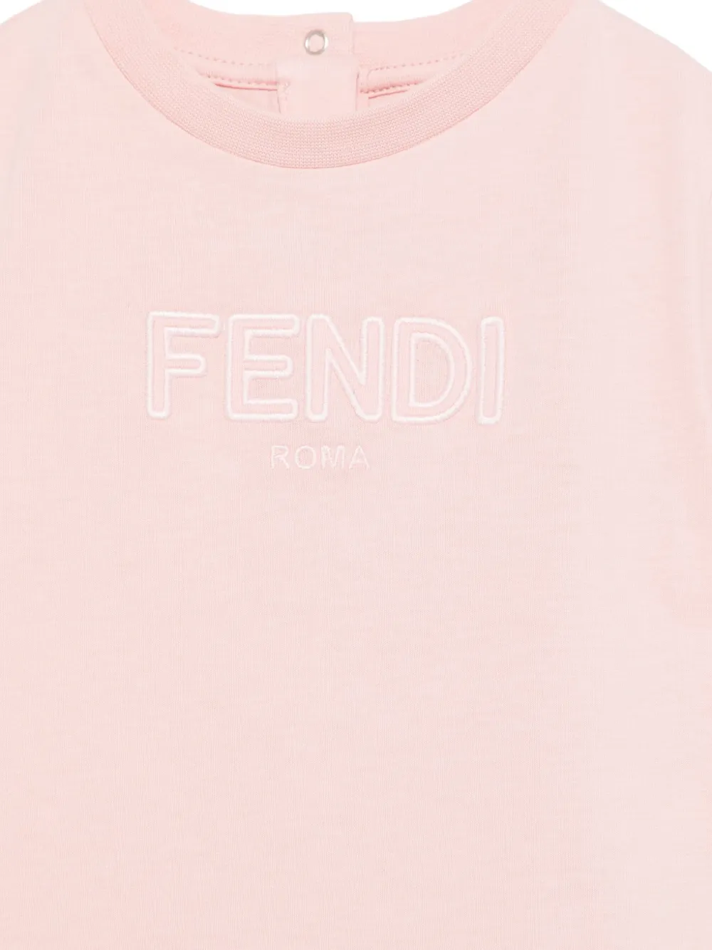 Fendi Kids T-shirt met geborduurd logo Roze