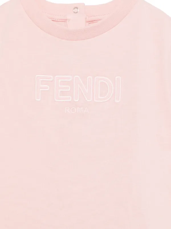 Fendi Kids logo-embroidered T-shirt Pink FARFETCH IN