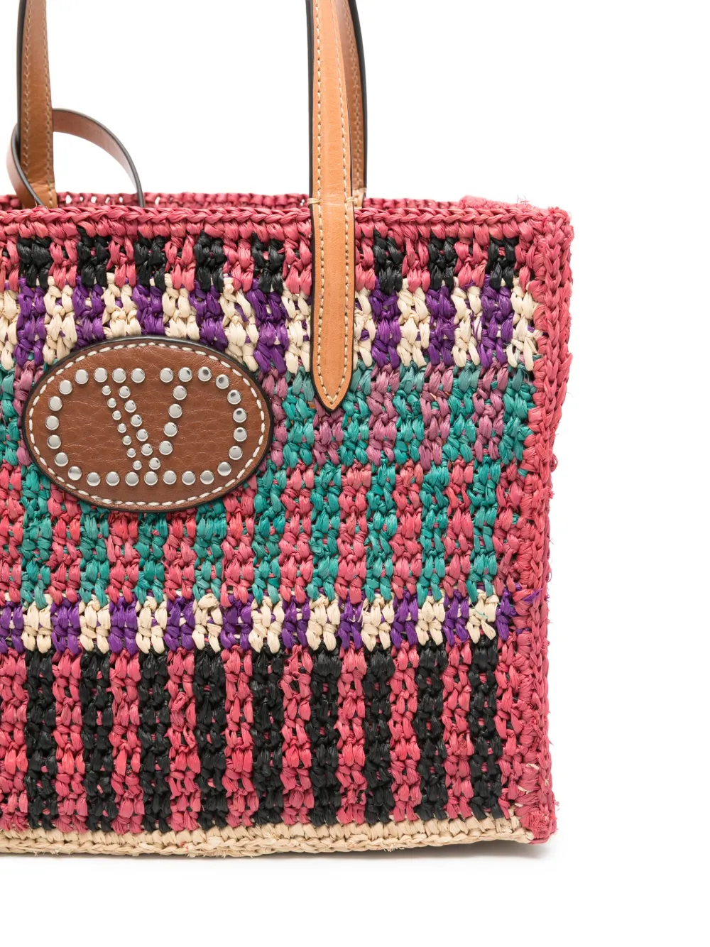 Valentino Garavani Raffia shopper Roze