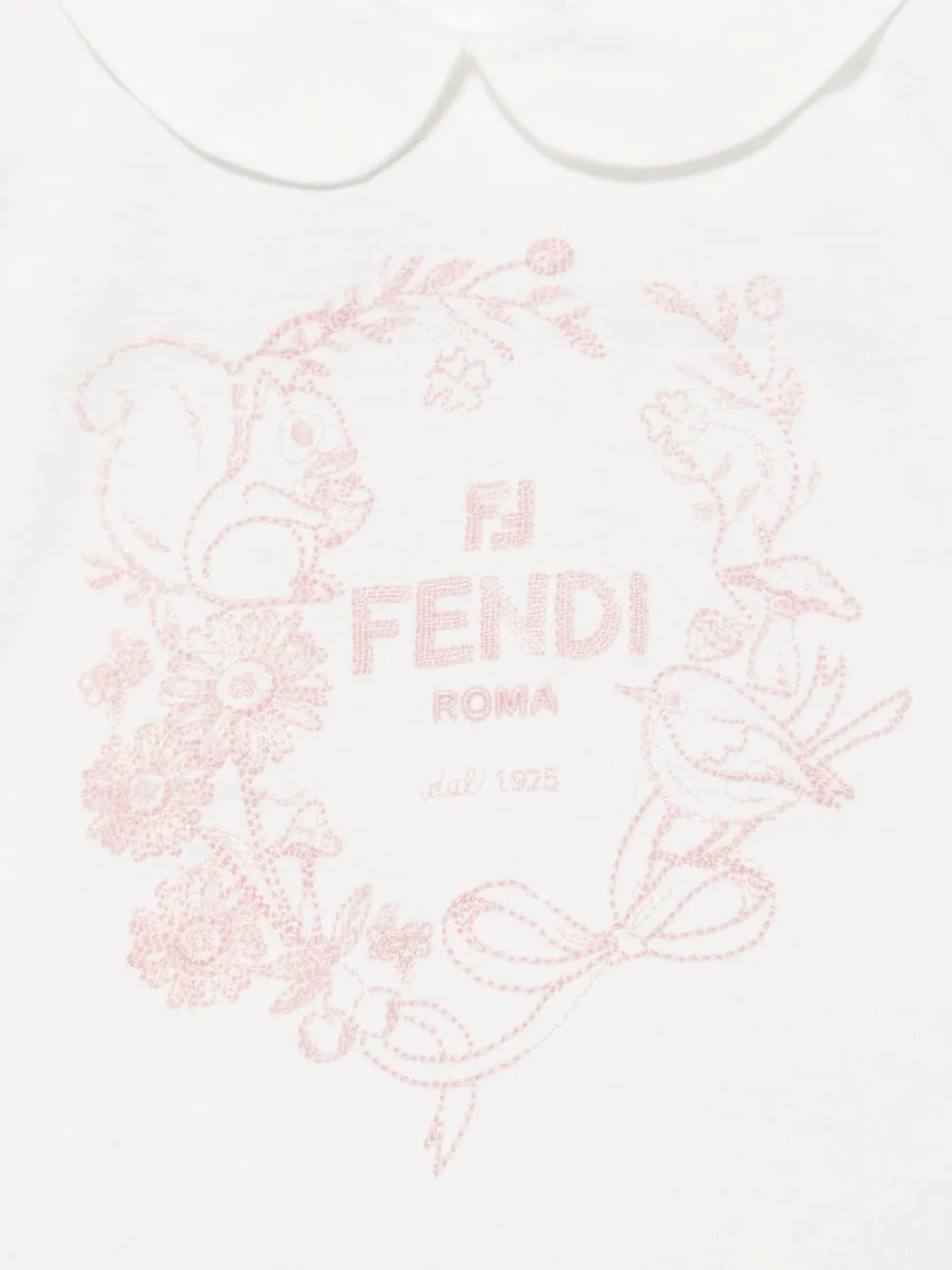 Fendi Kids T-shirt met geborduurd logo Wit