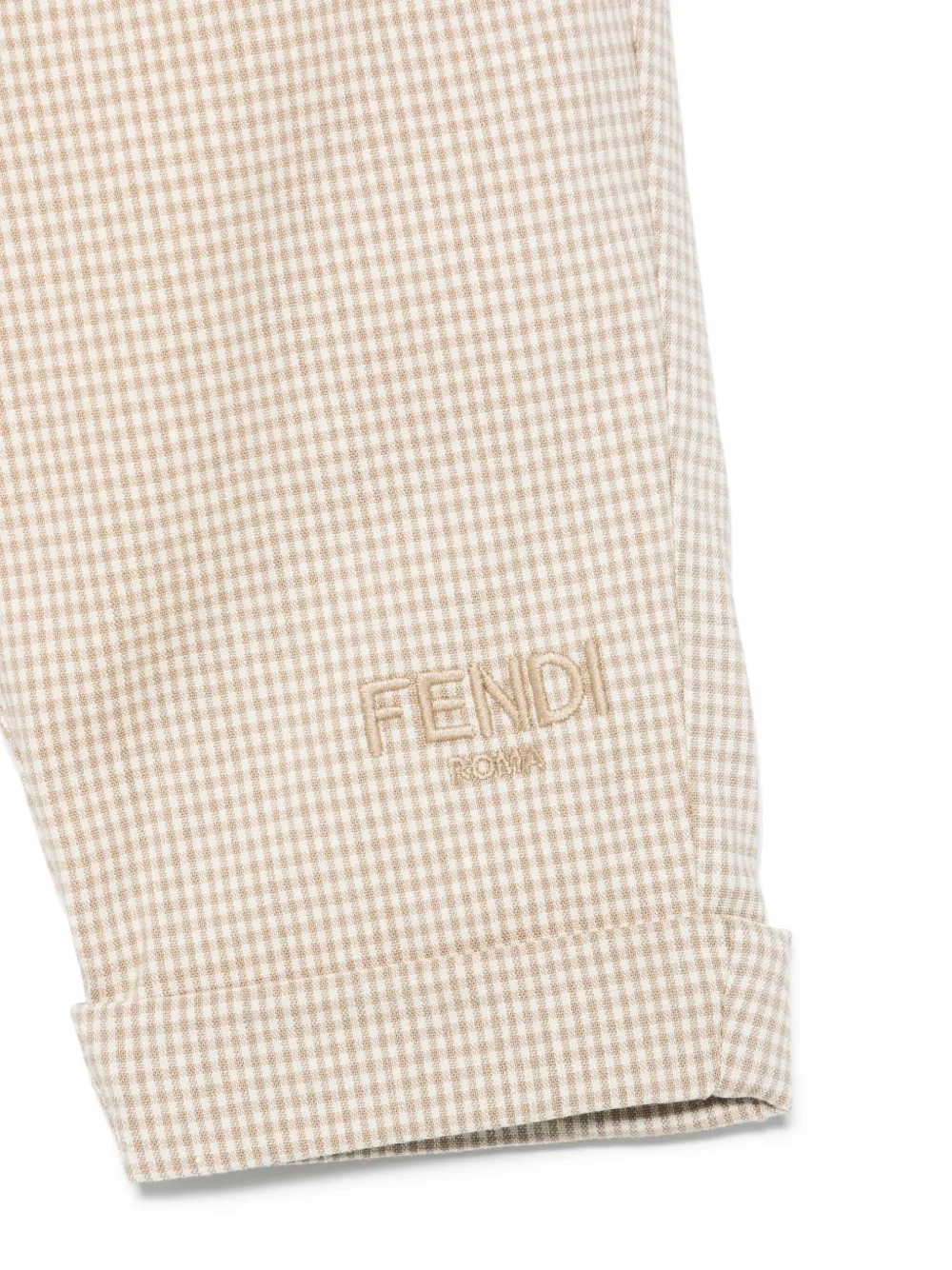Fendi Kids Geruite broek Beige
