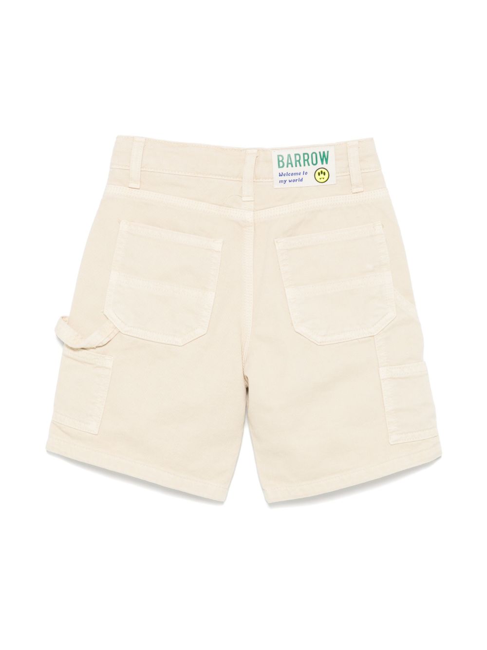 Barrow kids logo-embroidered shorts - Beige