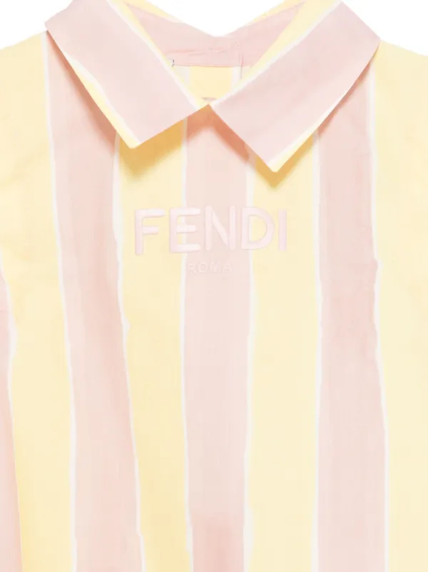 2025SS FENDI KIDS ロゴマークポロドレス WH (C-10Y) Fendi Kids logo-embroidered Dress | Pink | FARFETCH