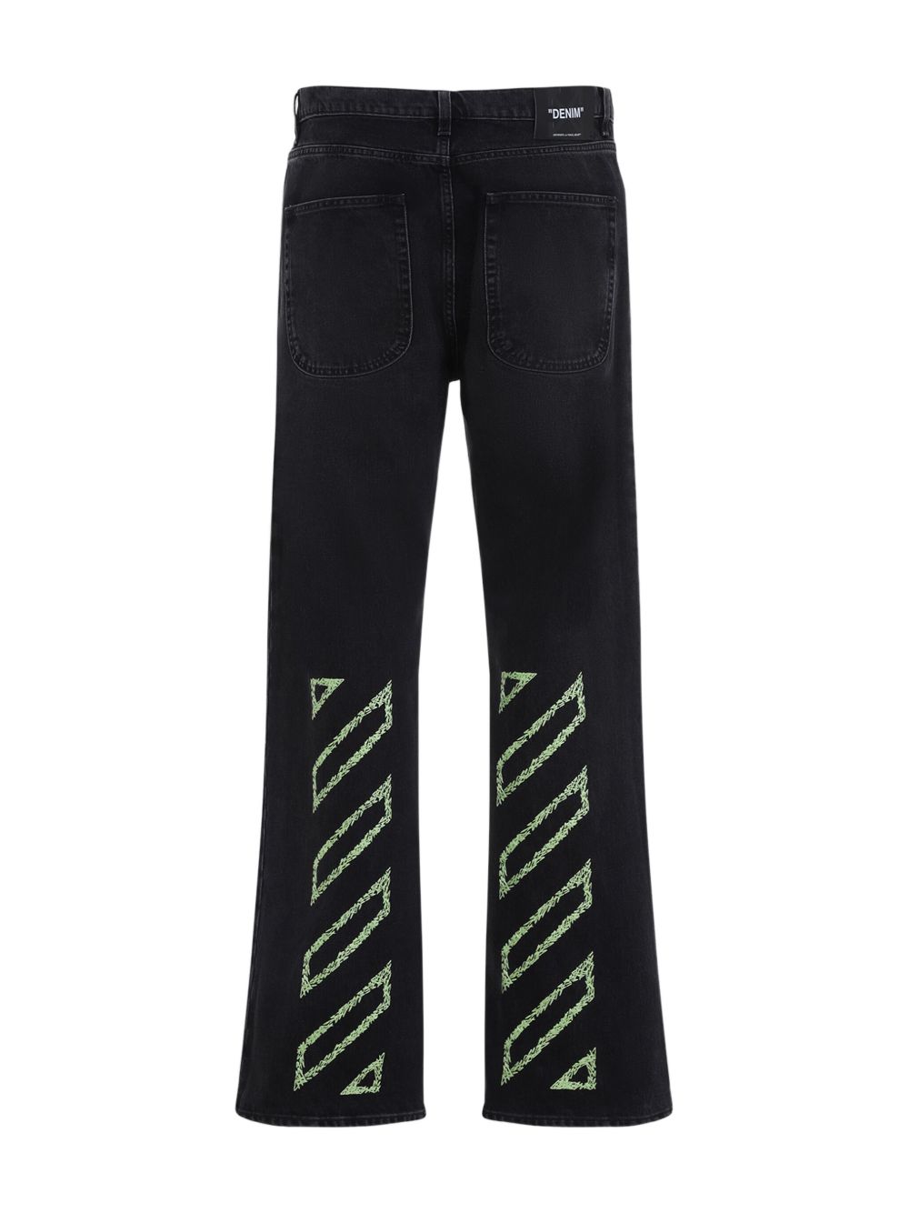 Off-White Jeans met print - Zwart