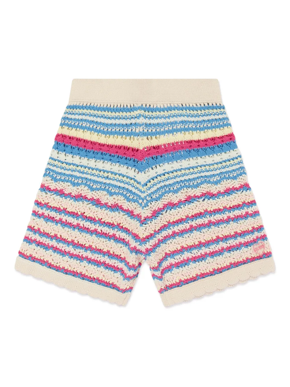 guess kids striped crochet shorts | Neutrals | Image 1