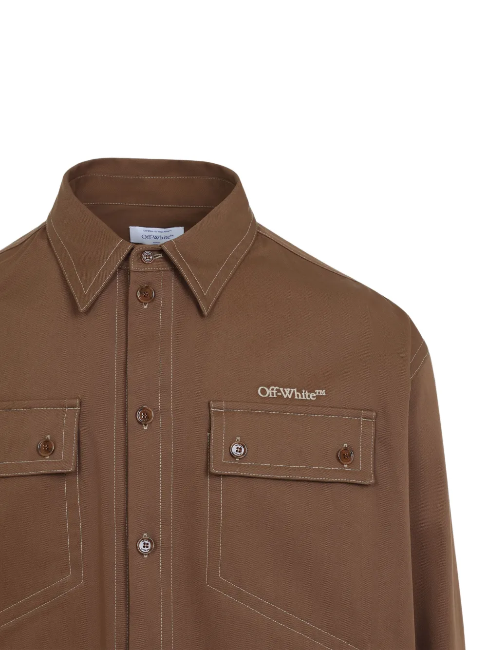 Off-White Katoenen overhemd Bruin
